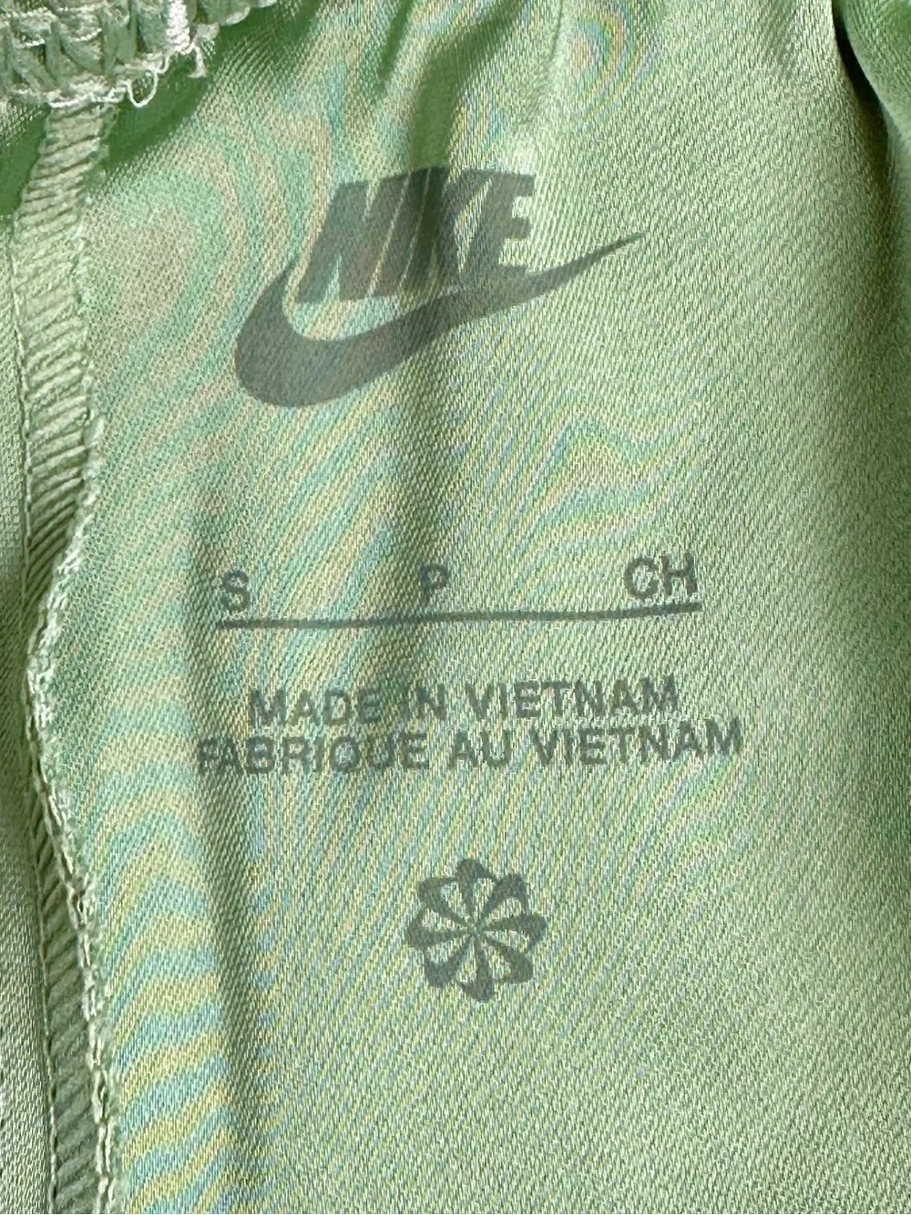 Nike Sage Green Cropped V-Neck Athletic Top with White Trim